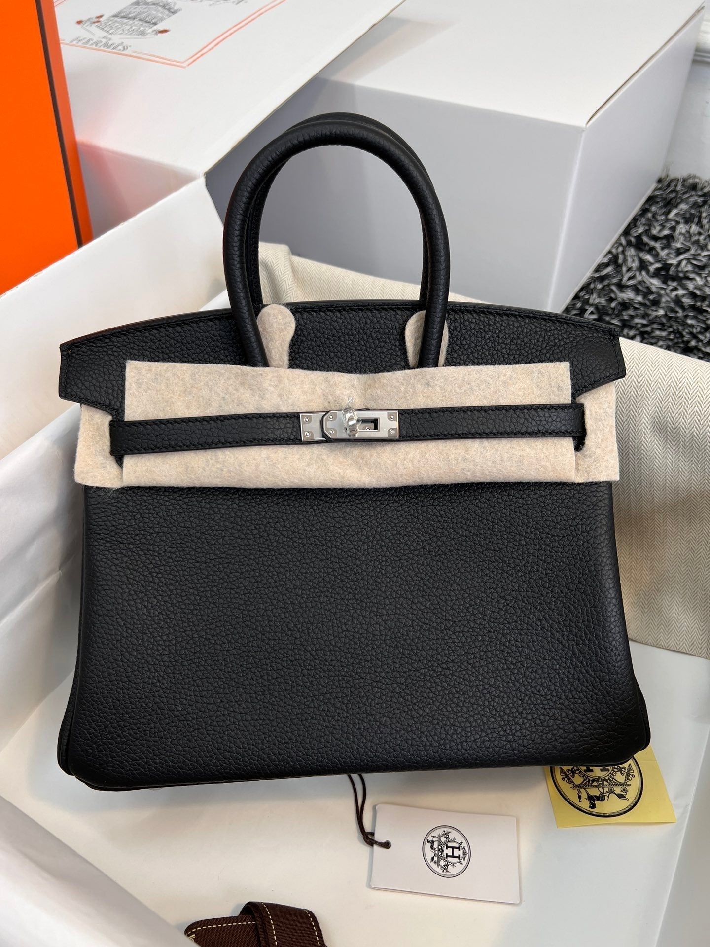 HM BIRKIN 25CM BLACK TOGO LEATHER SILVER HARDWARE