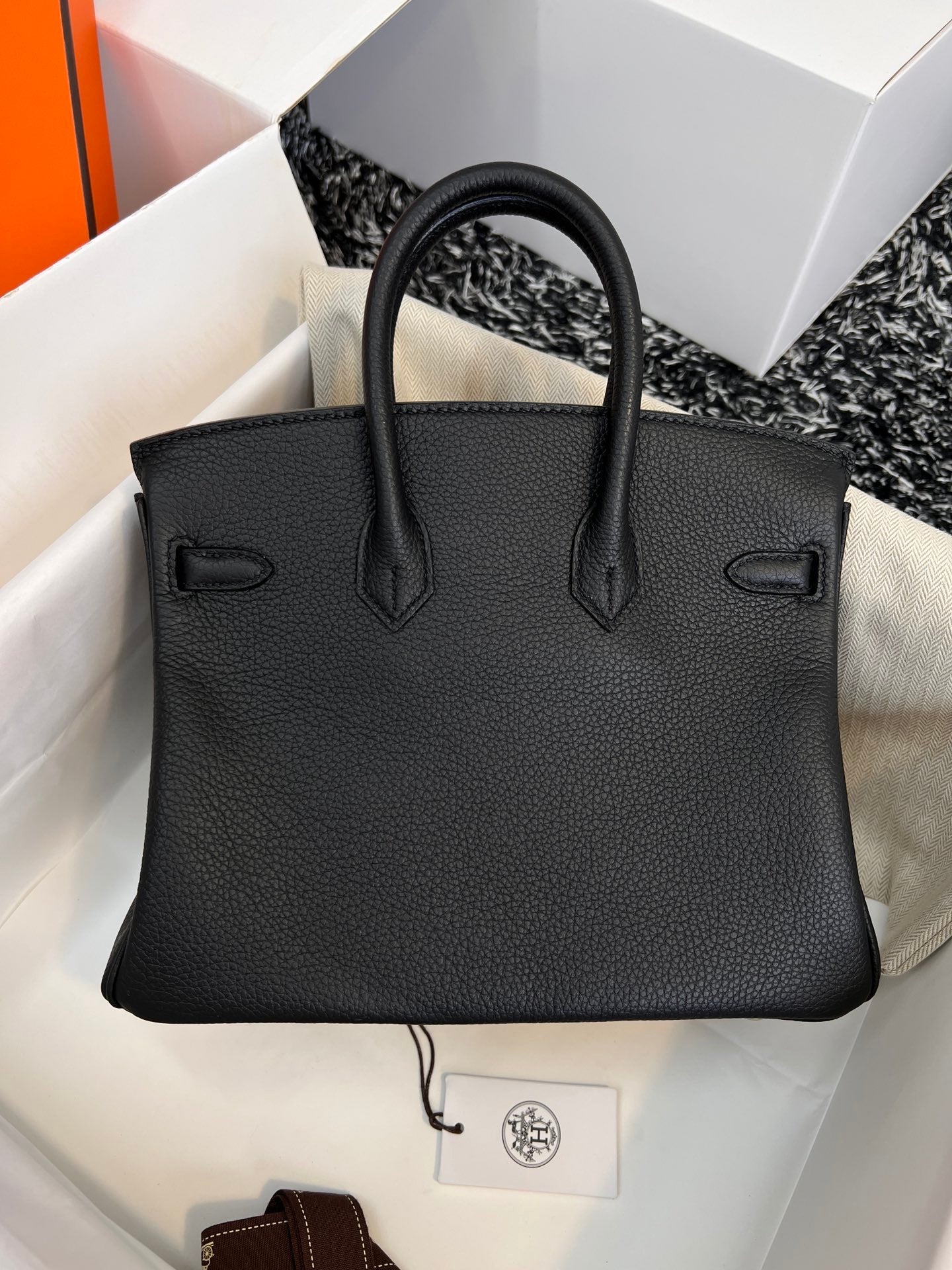 HM BIRKIN 25CM BLACK TOGO LEATHER SILVER HARDWARE