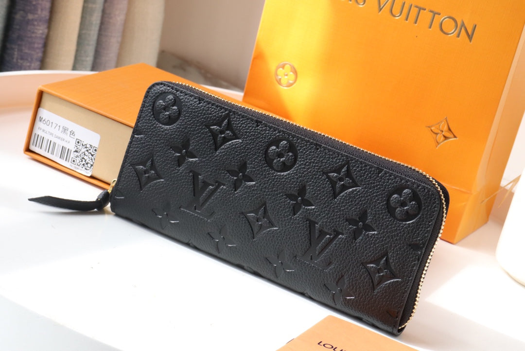 CLEMENCE WALLET 20CM BLACK MONOGRAM EMPREINTE LEATHER