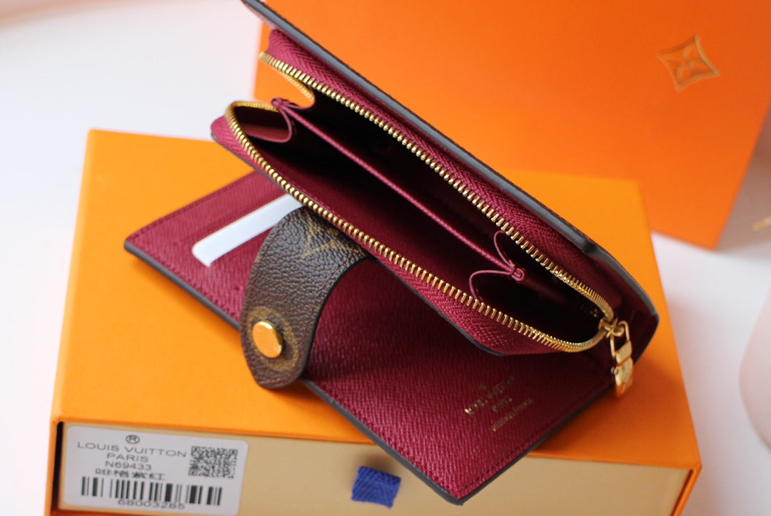 JULIETTE WALLET 13.5 BROWN RED MONOGRAM CANVAS