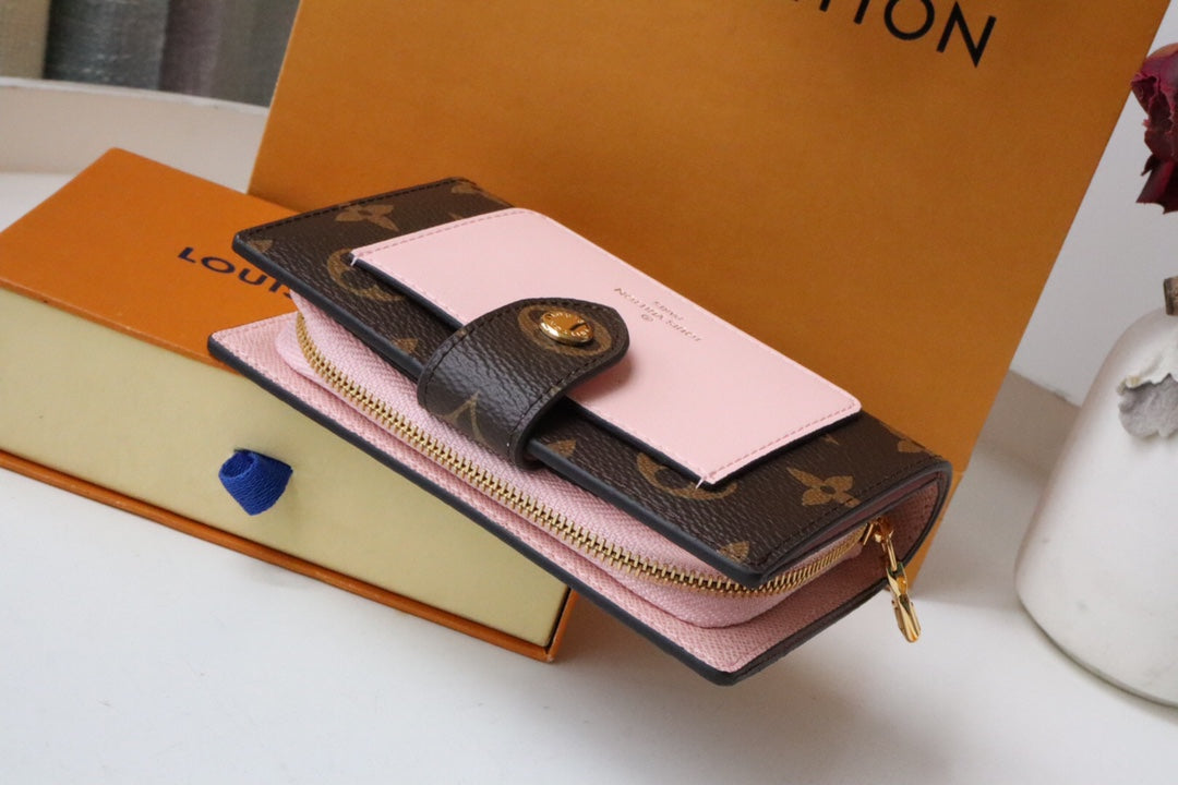 JULIETTE WALLET 13.5 BROWN PINK MONOGRAM CANVAS