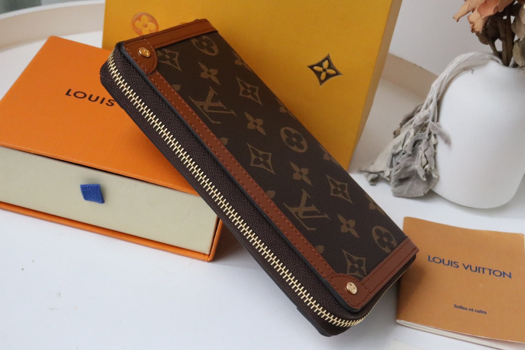 TRUNK ZIPPY WALLET 19.5 BROWN MONOGRAM CANVAS