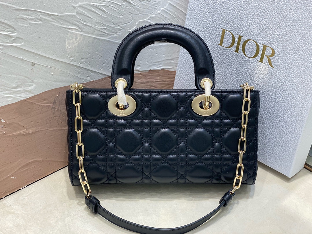 SMALL LADY D-JOY 22 BLACK LAMBSKIN