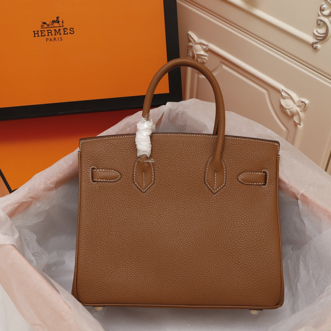 HM BIRKIN BAG 35 BROWN CALFSKIN GOLD BUCKLE