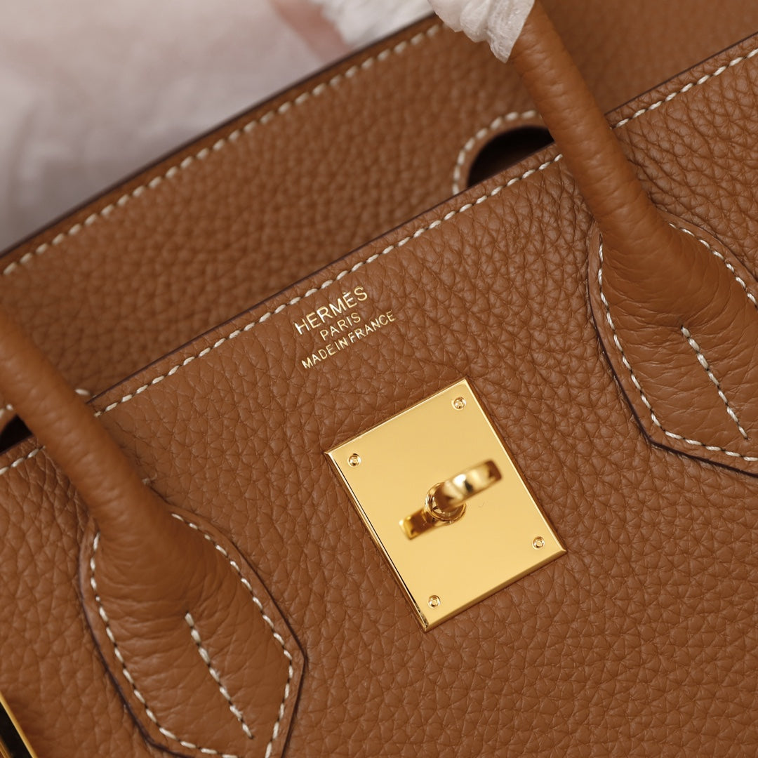 HM BIRKIN BAG 30 BROWN CALFSKIN GOLD BUCKLE