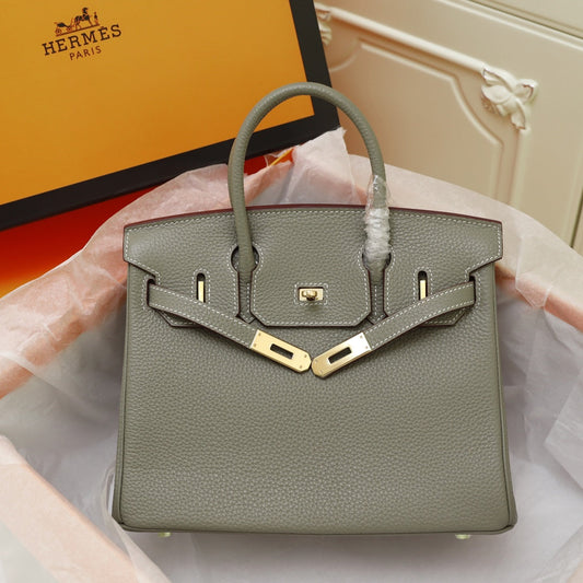 HM BIRKIN BAG 35 OLIVE CALFSKIN GOLD BUCKLE