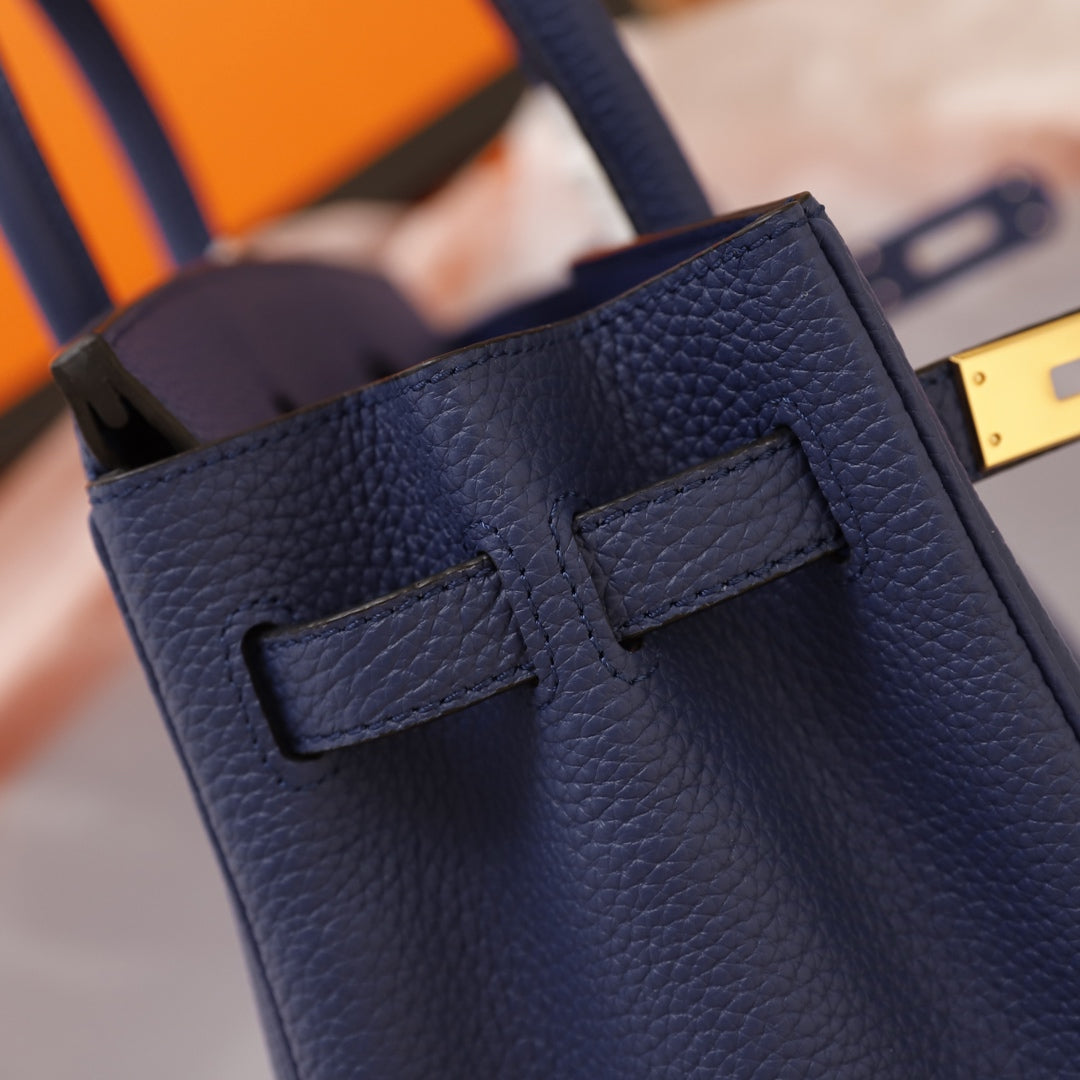 HM BIRKIN BAG 30 NAVY CALFSKIN GOLD BUCKLE