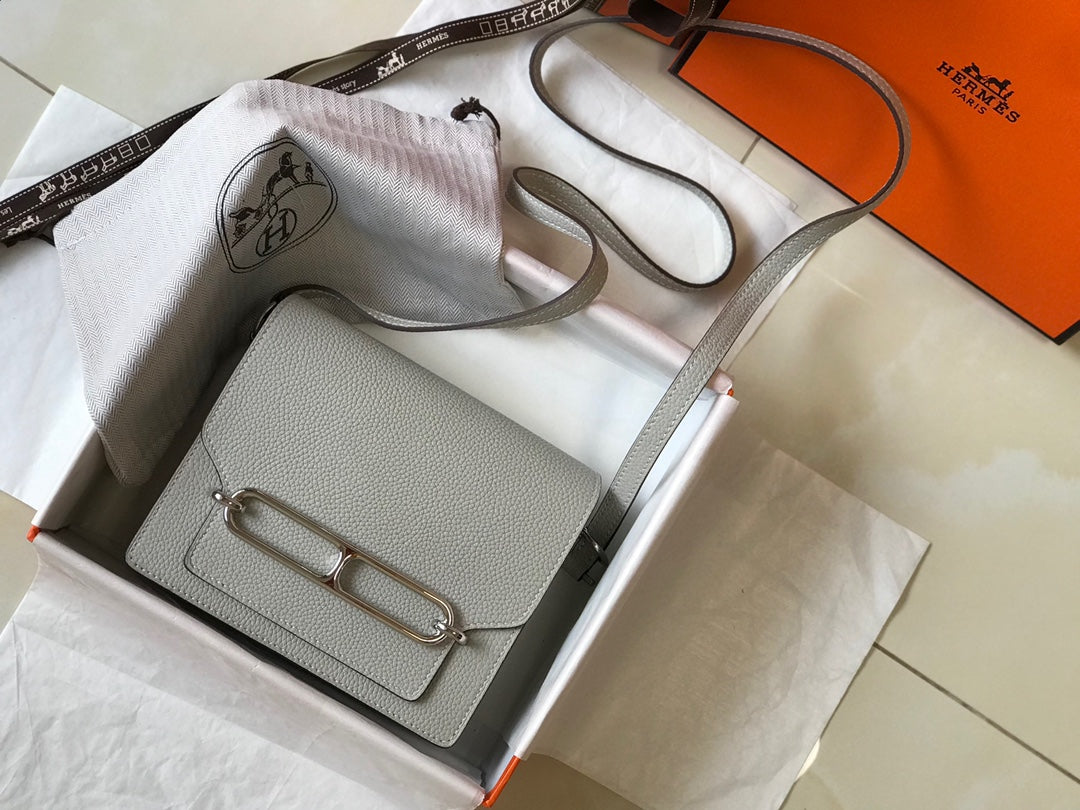 HM SAC ROULIS 18 WHITE CALFSKIN