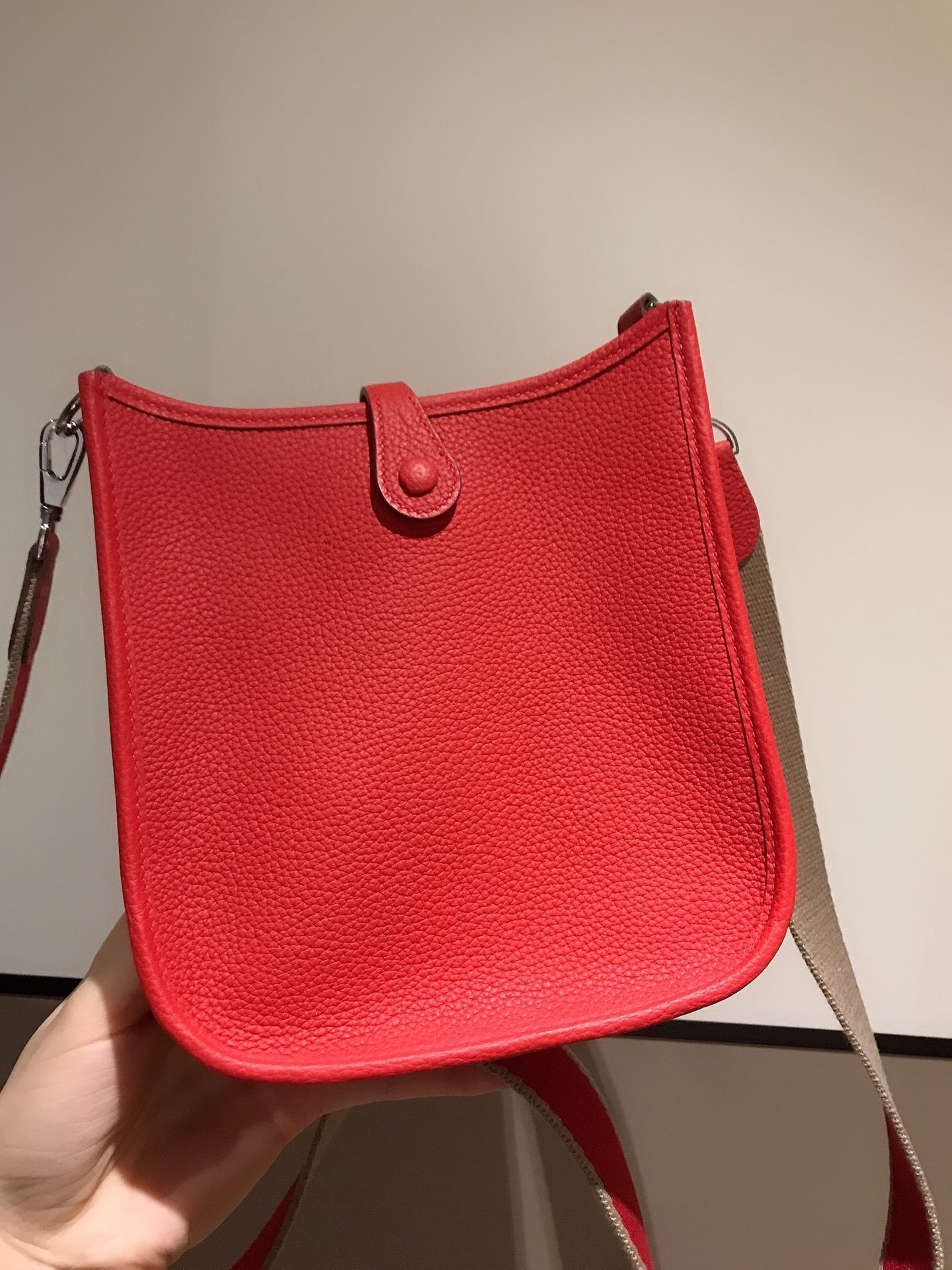 HM EVELYNE MINI 18 RED CALFSKIN