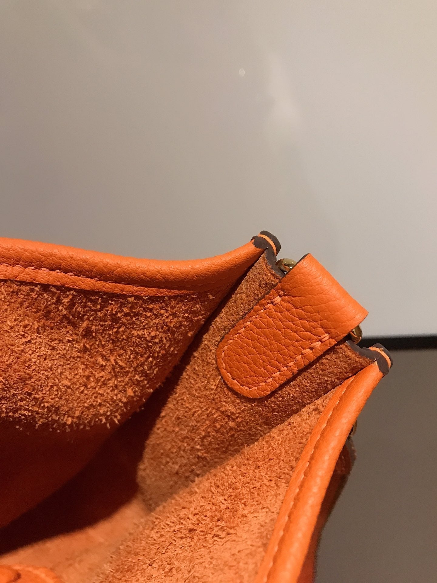 HM EVELYNE MINI 18 ORANGE CALFSKIN