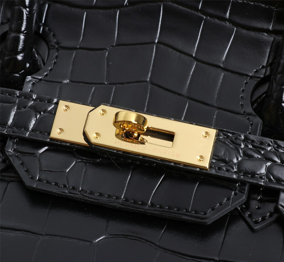 HM BIRKIN BAG 30 ALLIGATOR MOTIF BLACK CALFSKIN