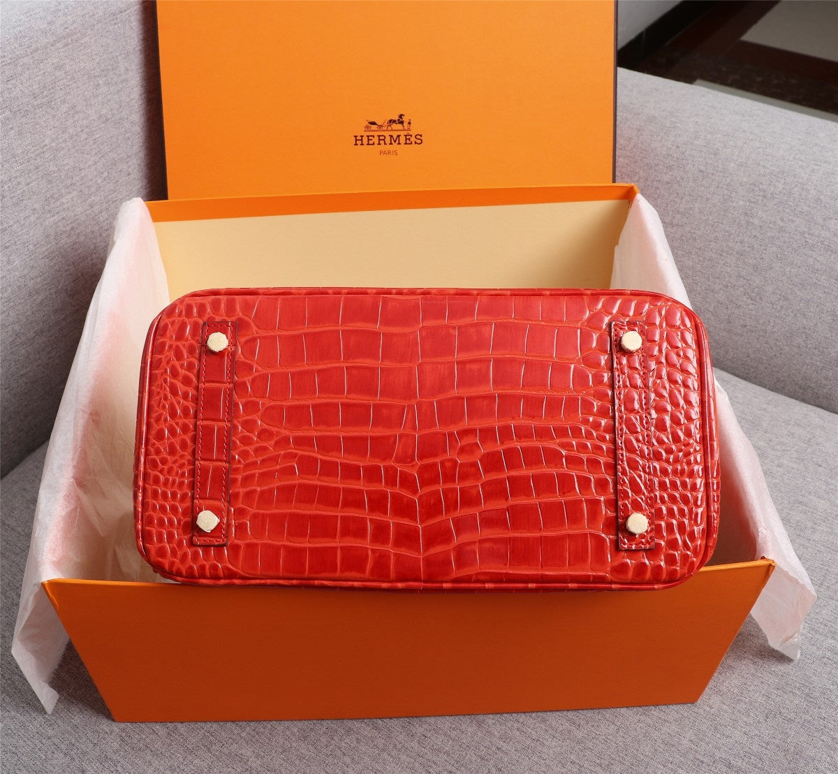 HM BIRKIN BAG 30 ALLIGATOR MOTIF CANDY CALFSKIN