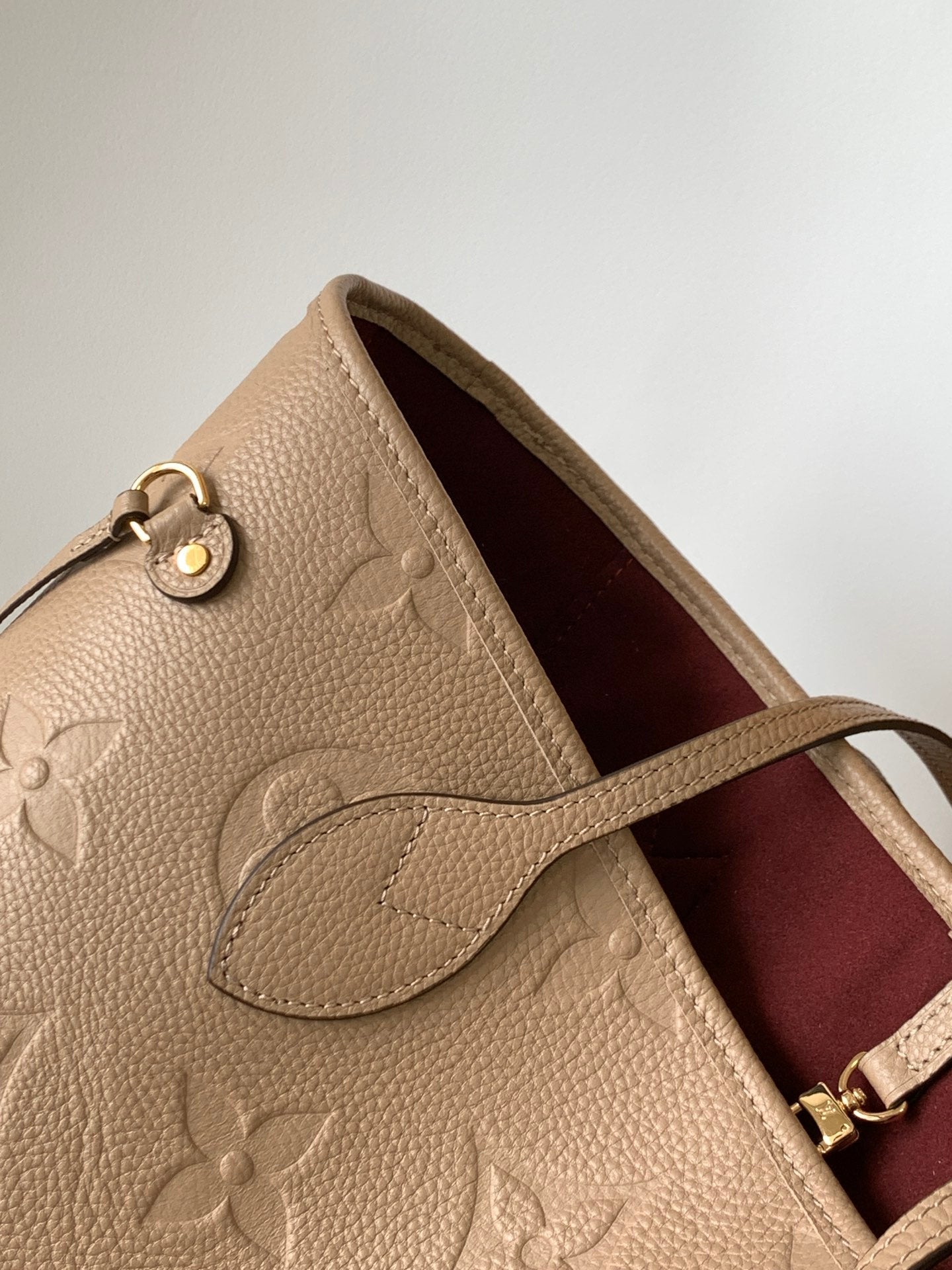 NEVERFULL MM 32 BEIGE MONOGRAM EMPREINTE LEATHER