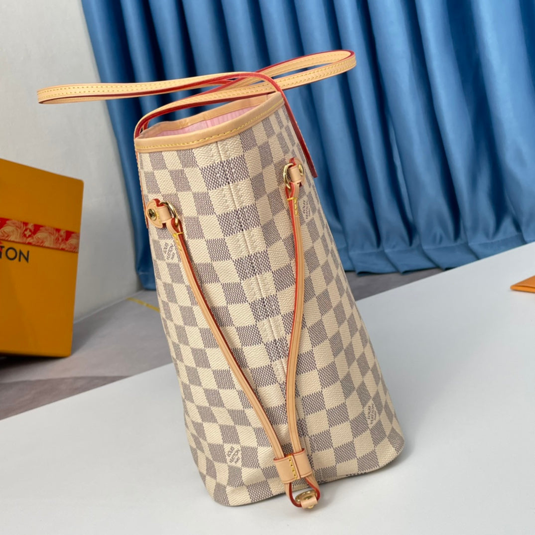 NEVERFULL MM 32 GREY CREAM DAMIER AZUR