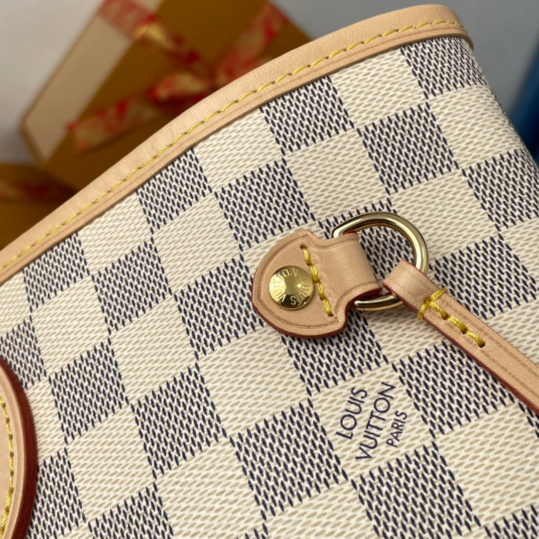 NEVERFULL MM 32 GREY CREAM DAMIER AZUR