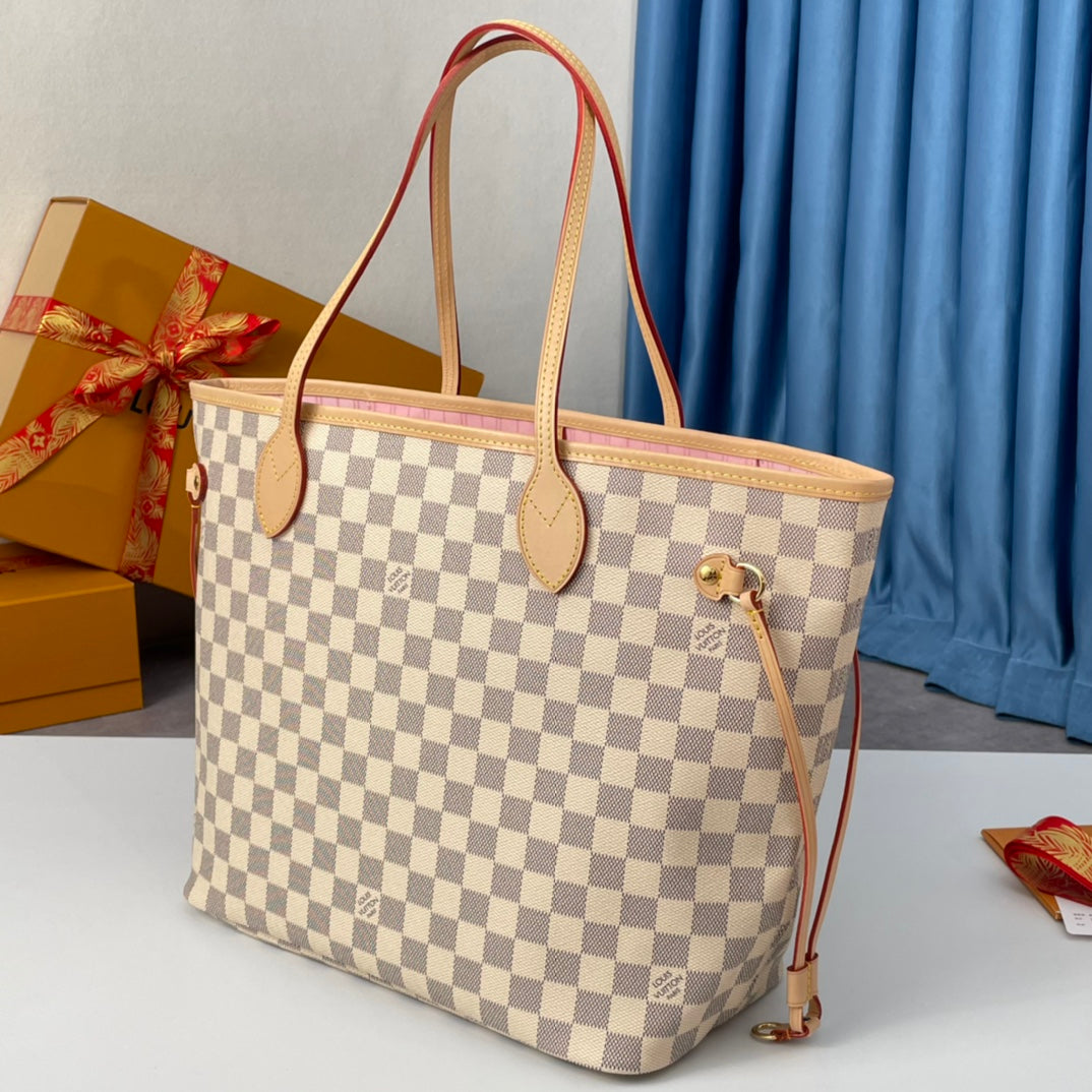 NEVERFULL MM 32 GREY CREAM DAMIER AZUR