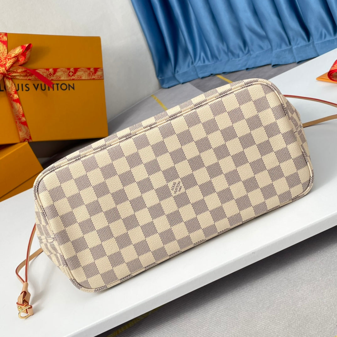 NEVERFULL MM 32 GREY CREAM DAMIER AZUR