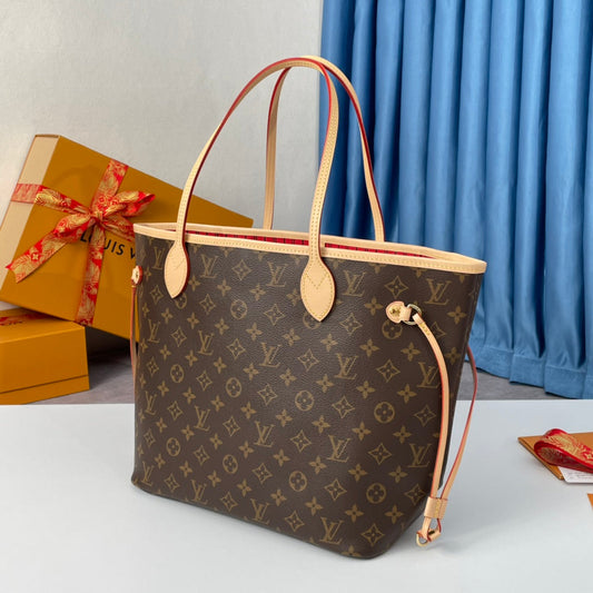 NEVERFULL MM 32 BROWN RED MONOGRAM CANVAS