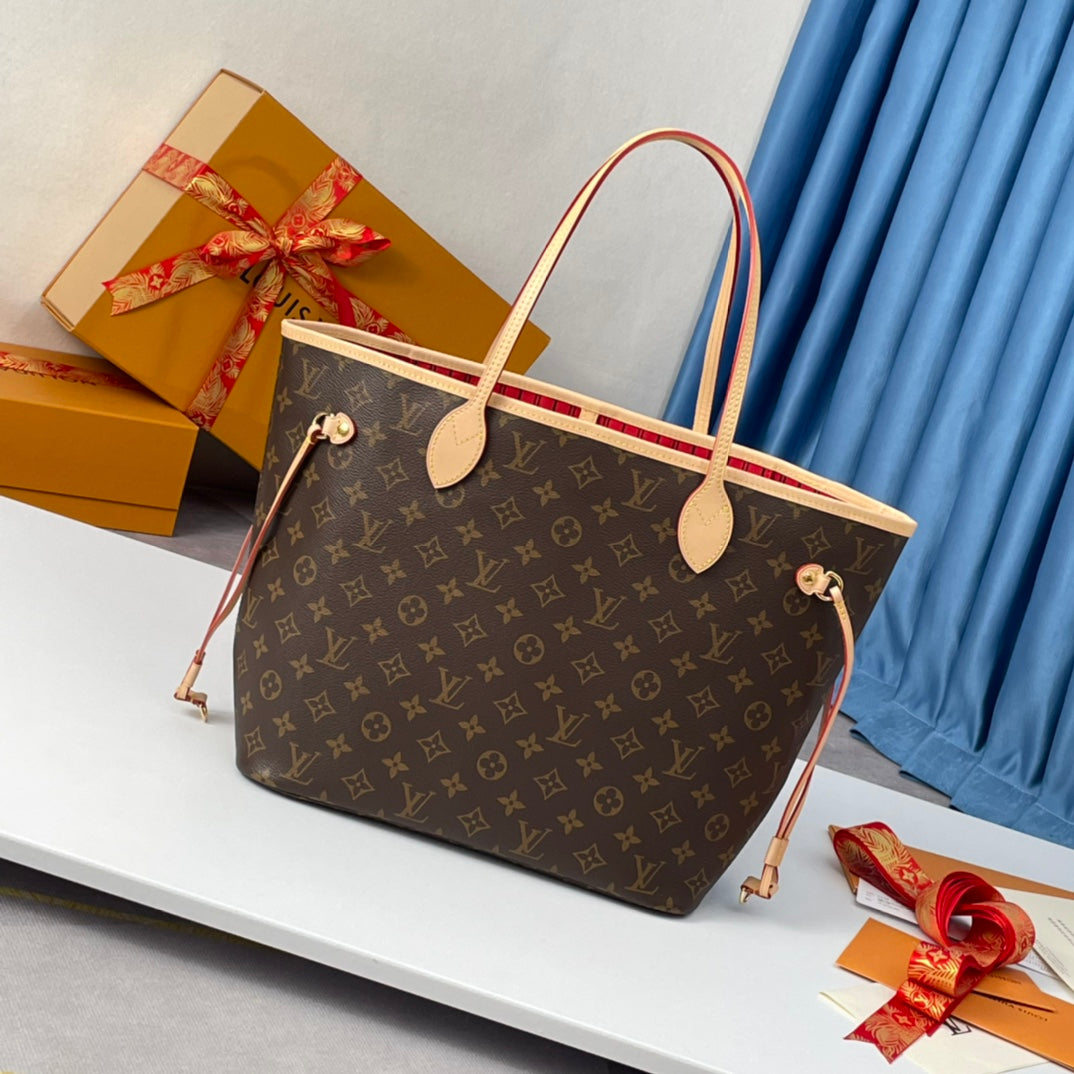 NEVERFULL MM 32 BROWN RED MONOGRAM CANVAS