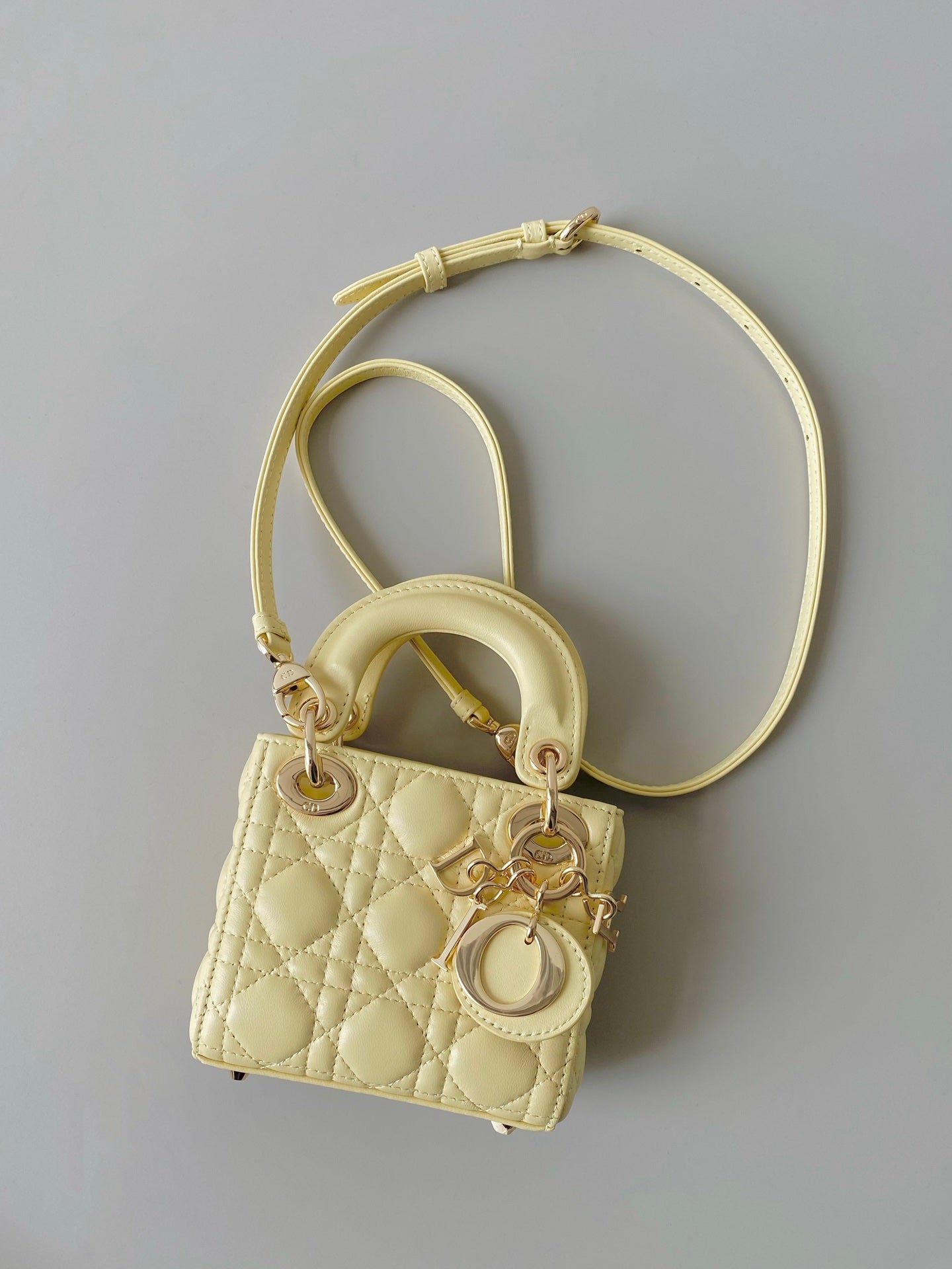 MICRO LADY 12 BAG IN LIGHT YELLOW LAMBSKIN