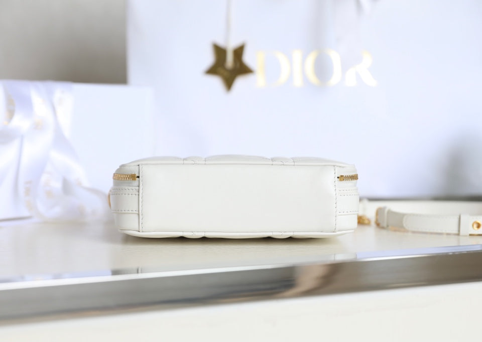 CARO BOX BAG 19 IN WHITE CALFSKIN