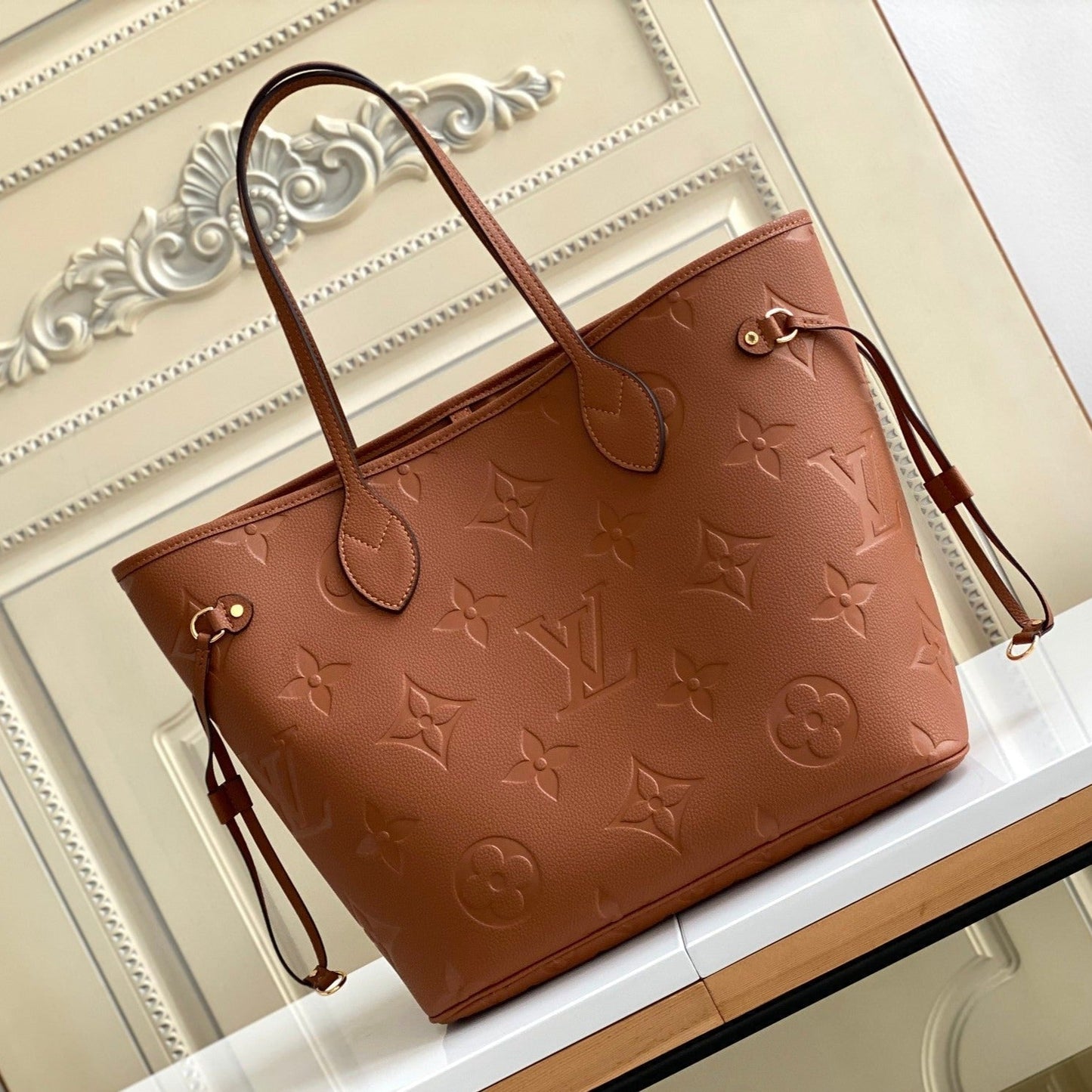 NEVERFULL MM 32 BROWN MONOGRAM EMPREINTE LEATHER