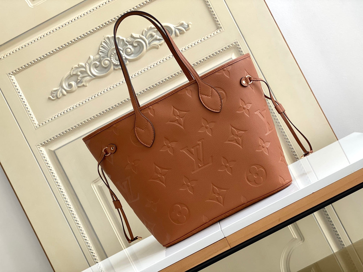 NEVERFULL MM 32 BROWN MONOGRAM EMPREINTE LEATHER