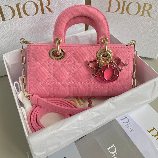 D-JOY BAG 22 IN HOT PINK MACROCANNAGE DENIM