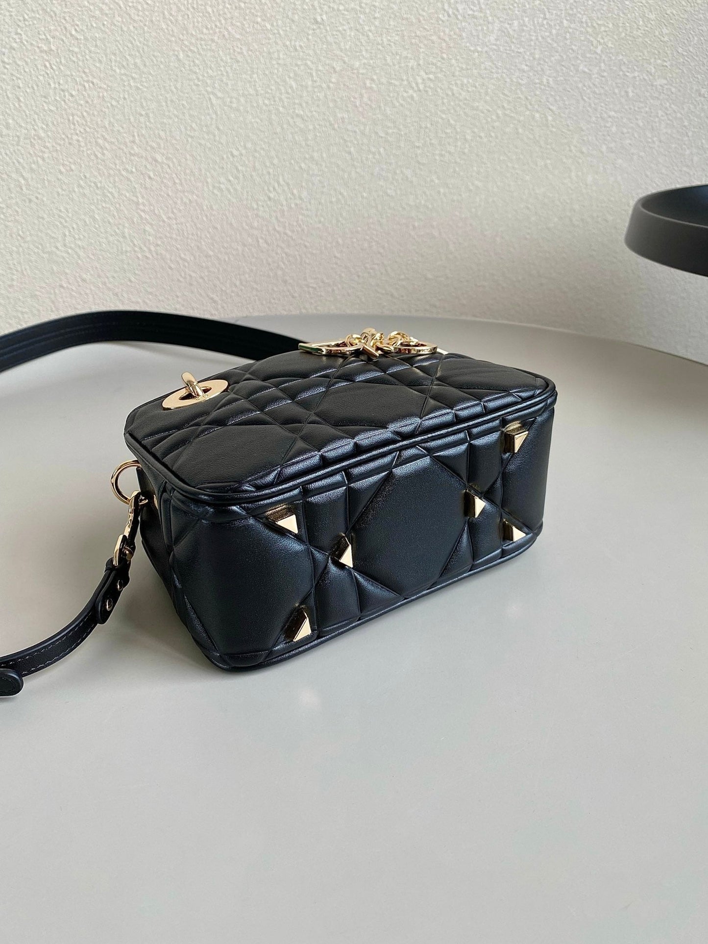 MINI LADY 19 BAG IN BLACK LAMBSKIN