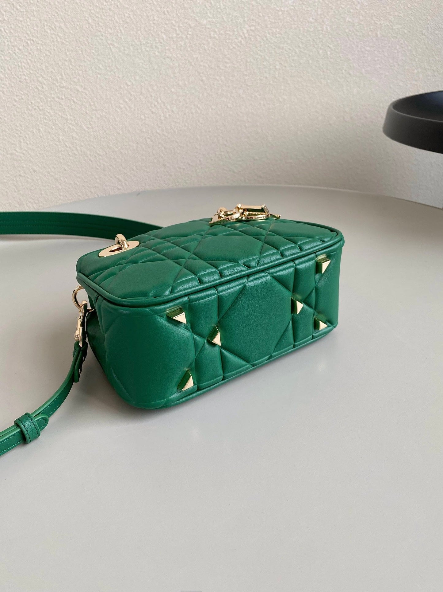 MINI LADY 19 IN FOREST GREEN LAMBSKIN