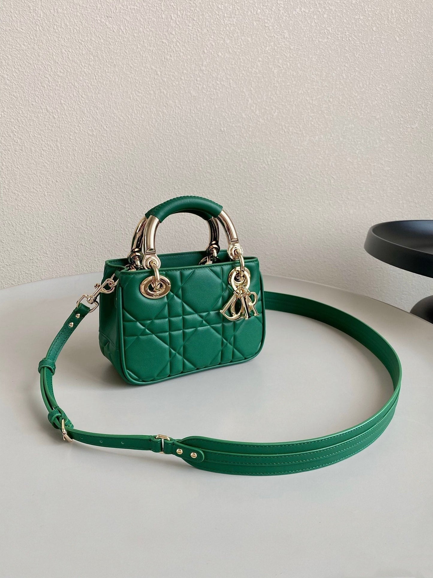 MINI LADY 19 IN FOREST GREEN LAMBSKIN