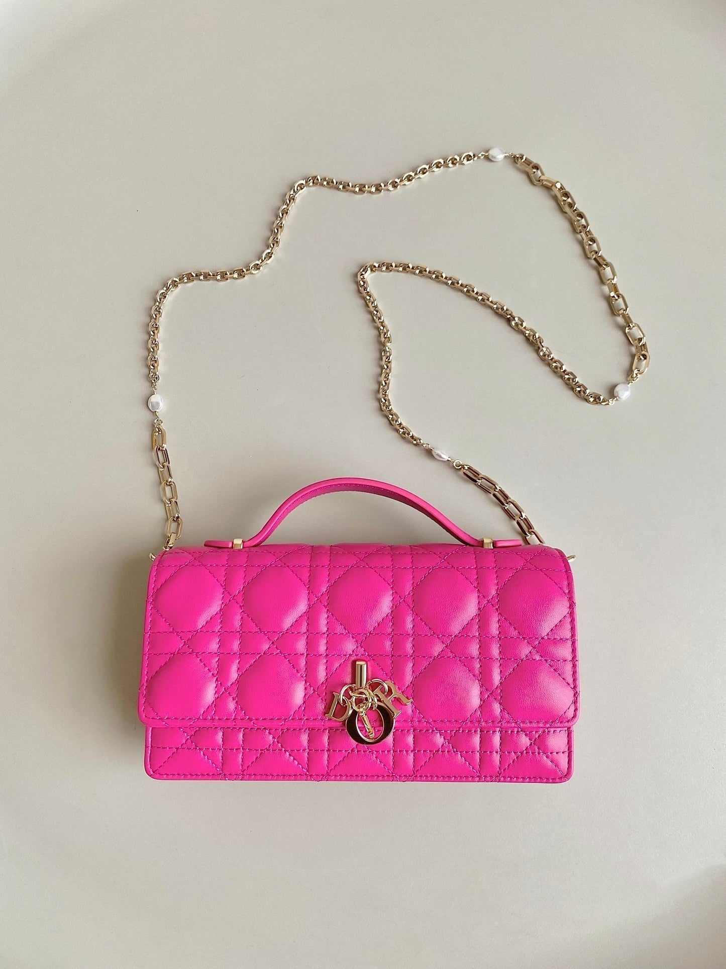 MICRO LADY 12 BAG IN HOT PINK LAMBSKIN