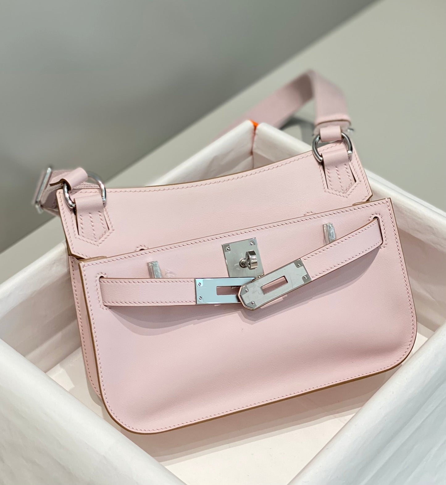 HM JYPSIÈRE MINI 23 MAUVE PALE CALFSKIN SILVER HARDWARE