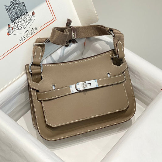 HM JYPSIÈRE MINI 23 TAN CALFSKIN SILVER HARDWARE