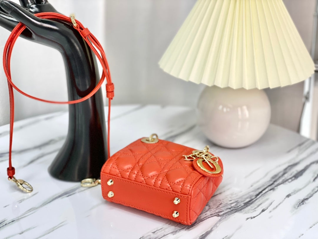 MICRO LADY 12 BAG IN SCARLET RED LAMBSKIN