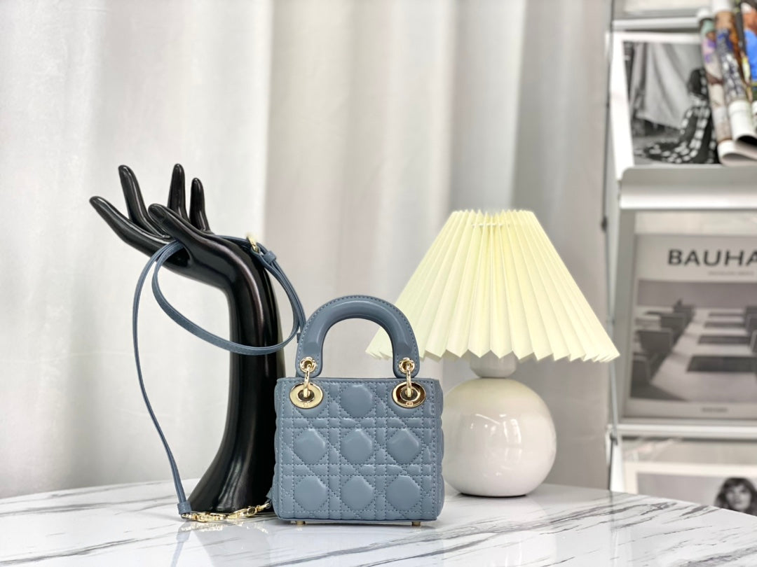 MICRO LADY 12 BAG IN BLUE SAPPHIRE LAMBSKIN