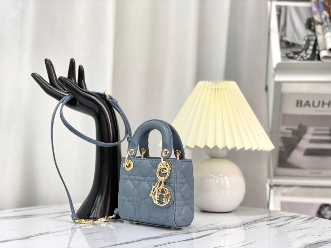 MICRO LADY 12 BAG IN BLUE SAPPHIRE LAMBSKIN