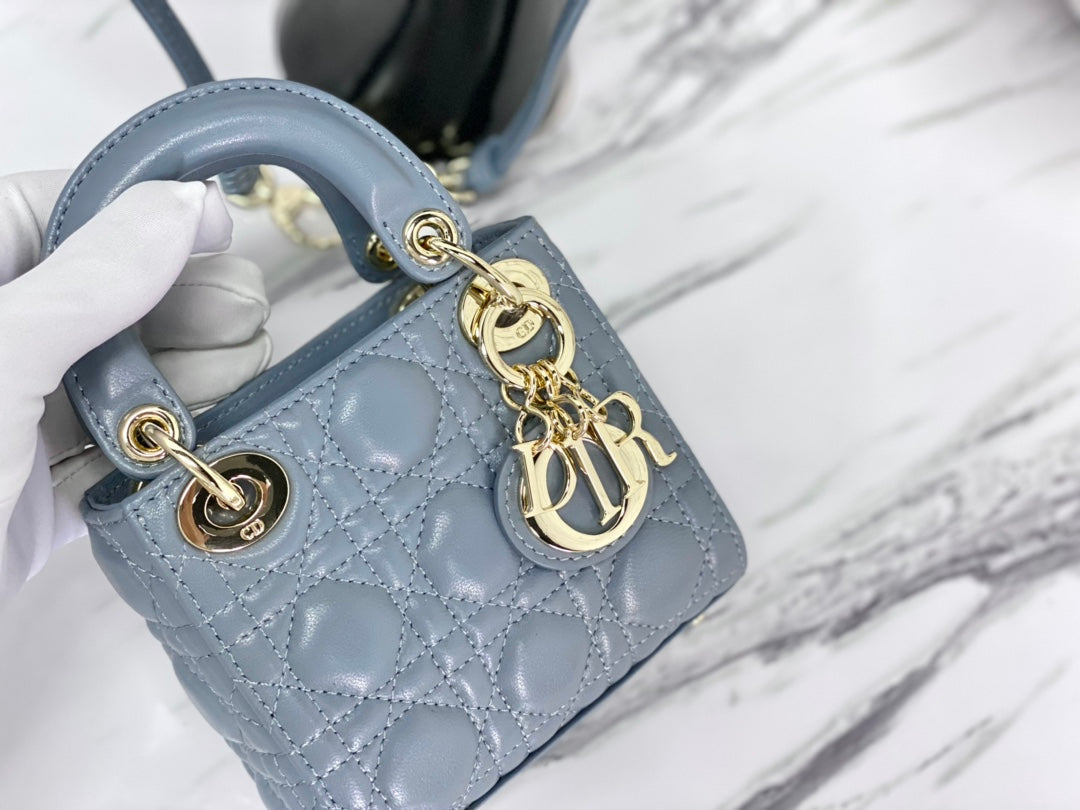 MICRO LADY 12 BAG IN BLUE SAPPHIRE LAMBSKIN