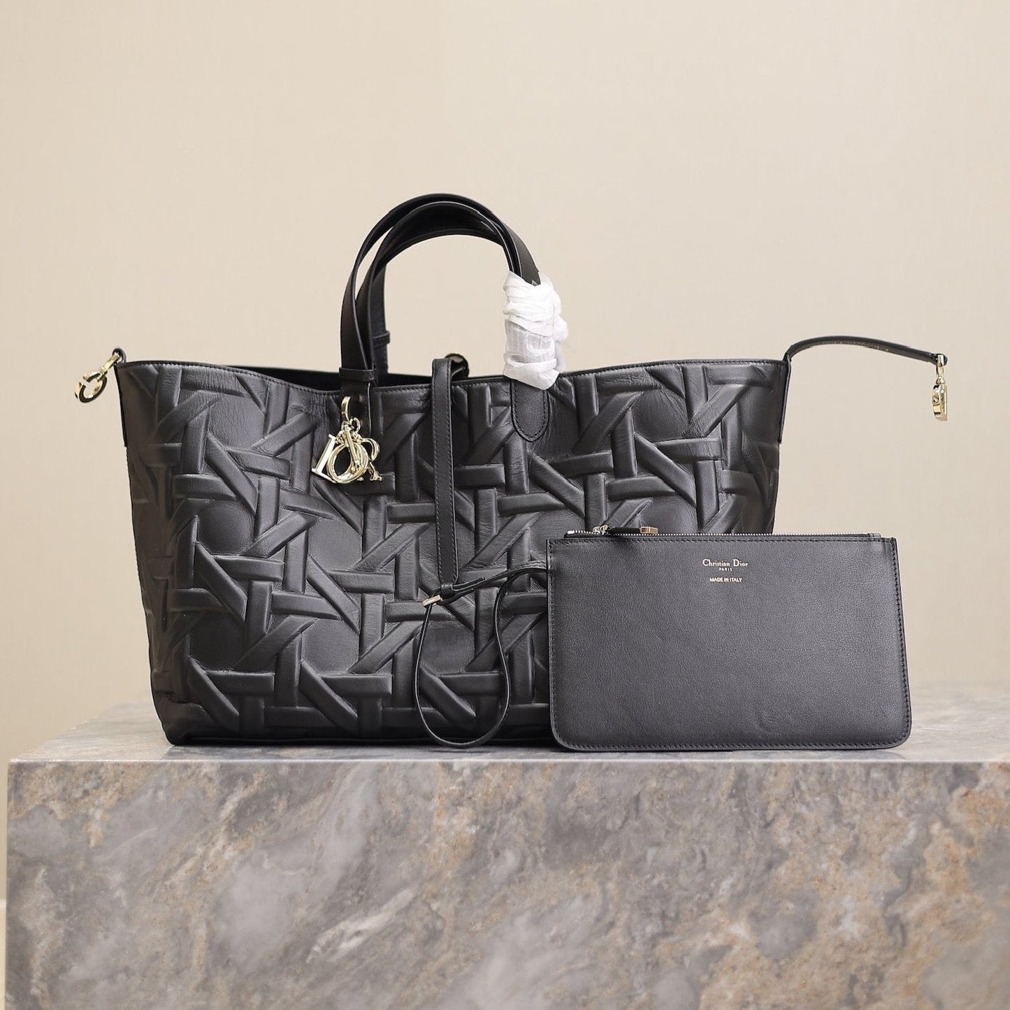 MEDIUM 37 TOUJOURS BAG IN BLACK CANNAGE GRAPHIC LAMBSKIN