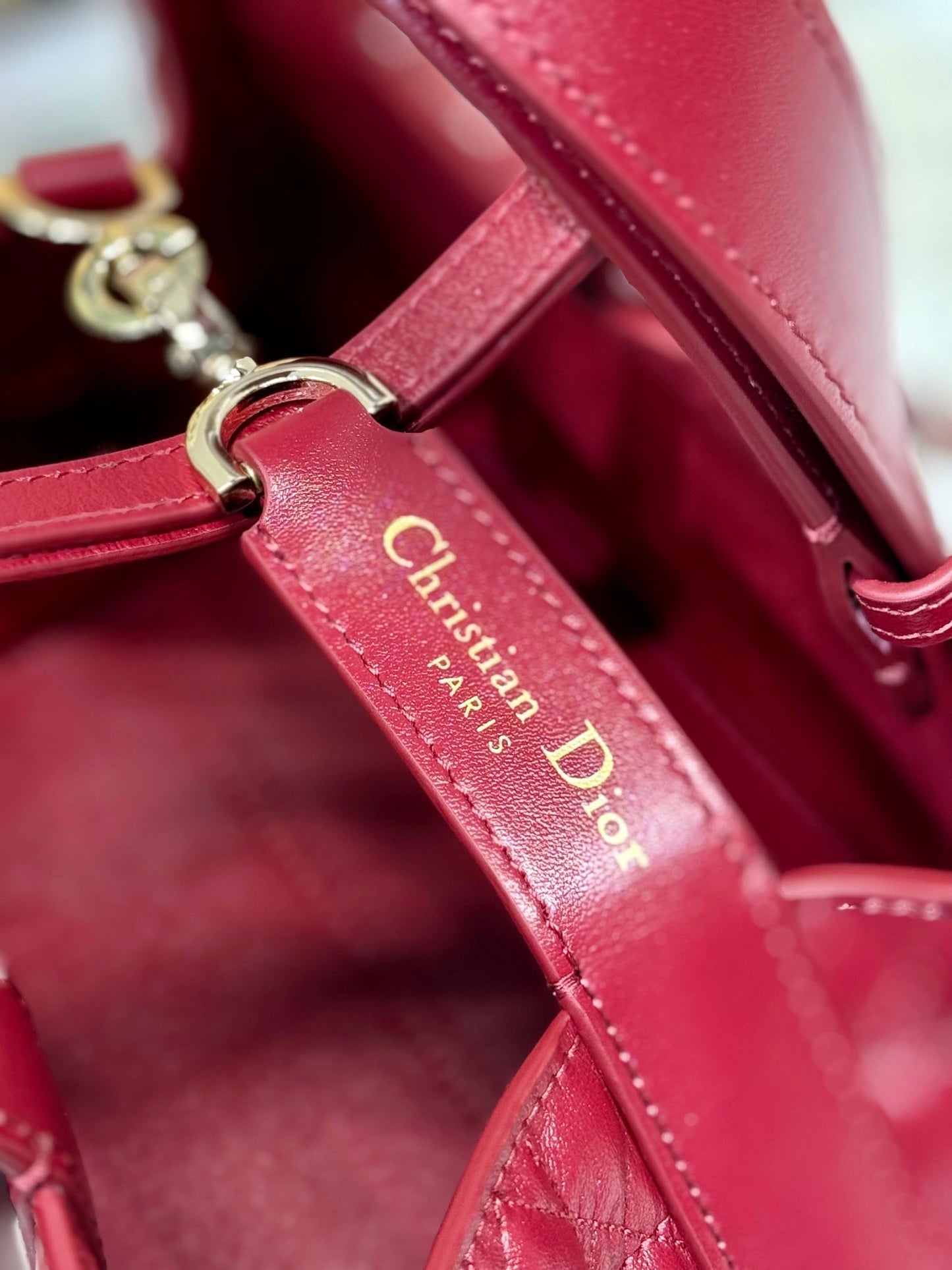 MINI 23 TOUJOURS BAG IN RUBY RED MACROCANNAGE LAMBSKIN