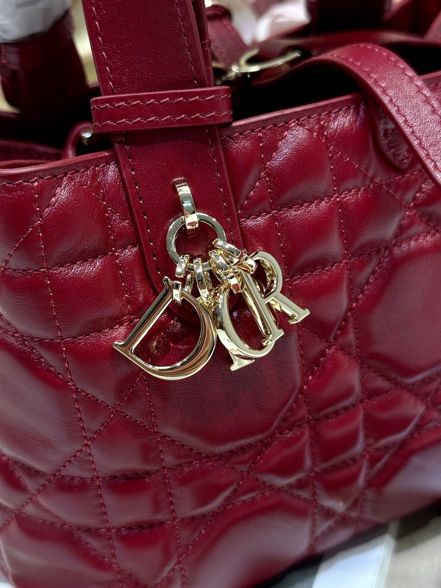 MINI 23 TOUJOURS BAG IN RUBY RED MACROCANNAGE LAMBSKIN