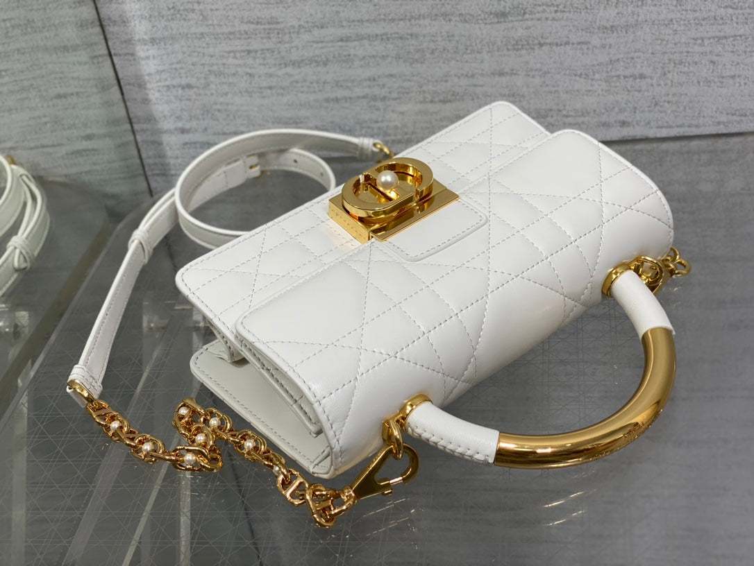 MINI 20 ANGE BAG IN WHITE MACROCANNAGE LAMBSKIN