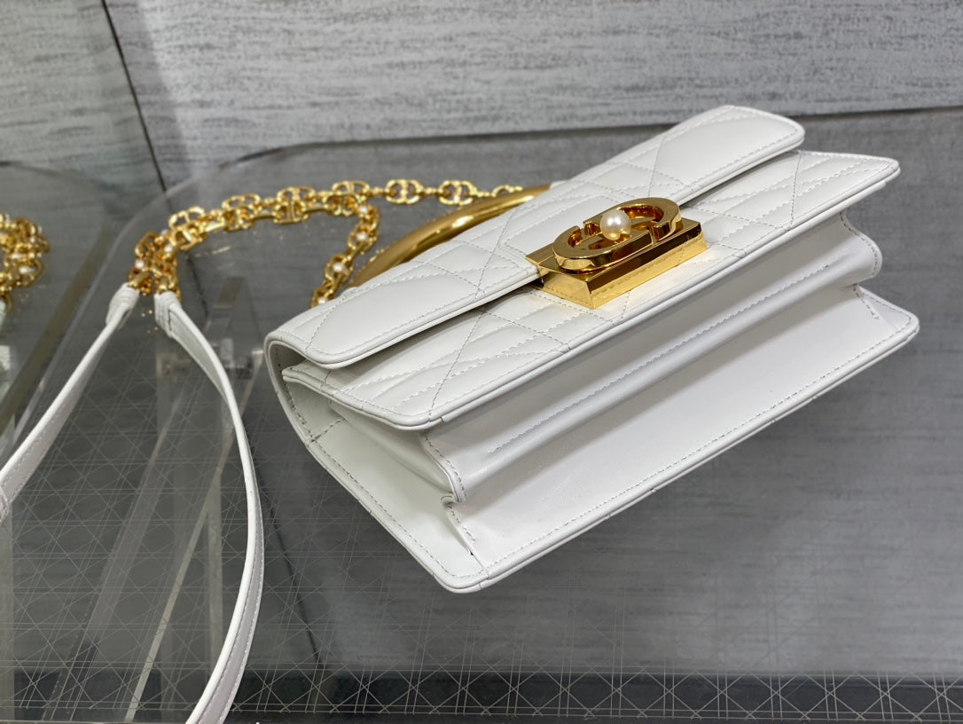 MINI 20 ANGE BAG IN WHITE MACROCANNAGE LAMBSKIN