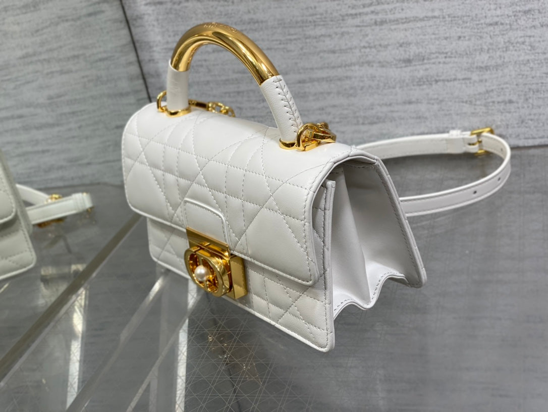 MINI 20 ANGE BAG IN WHITE MACROCANNAGE LAMBSKIN