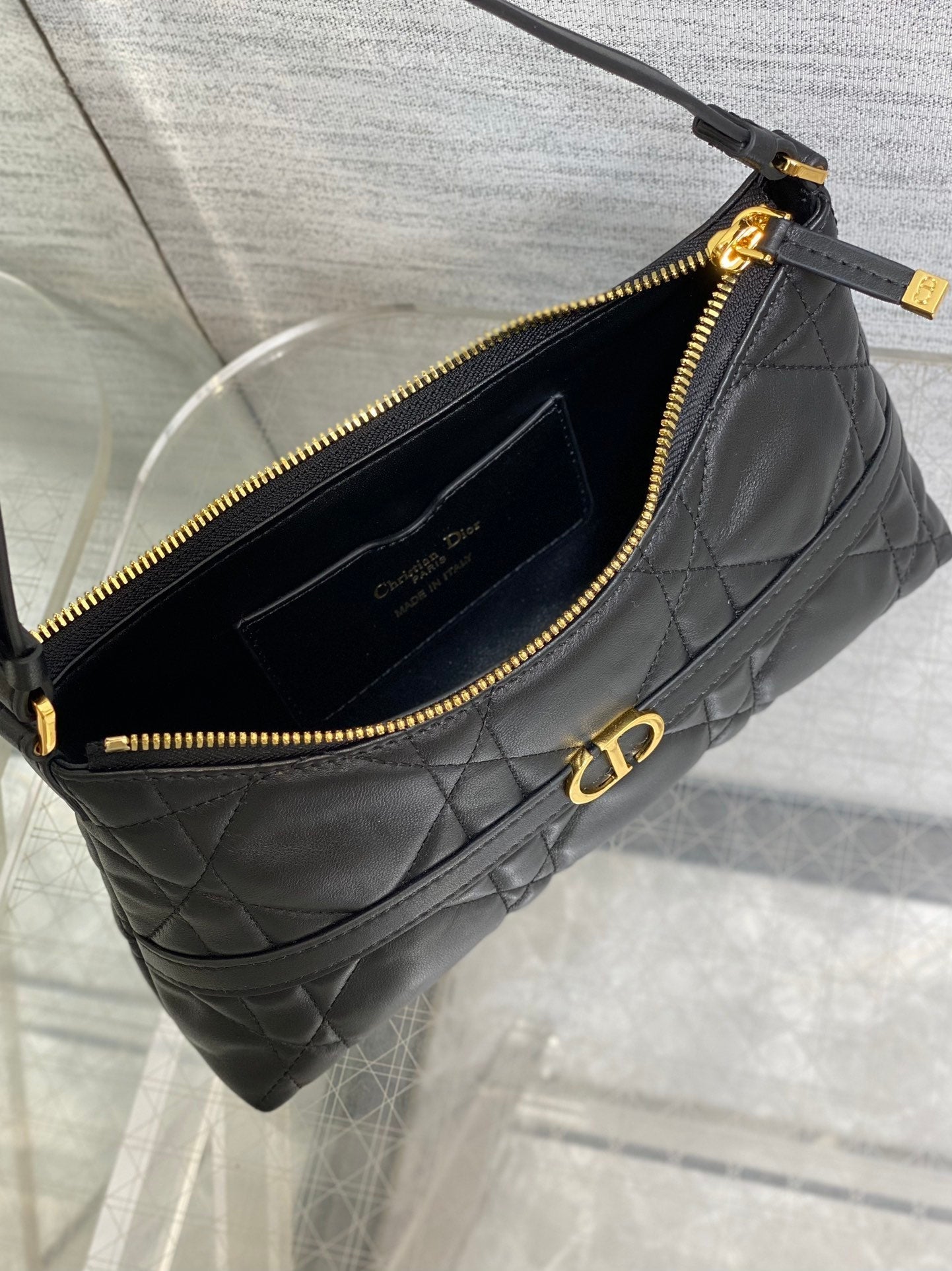 MISS CARO CIGALE MINI 18 BAG BLACK MACROCANNAGE LAMBSKIN