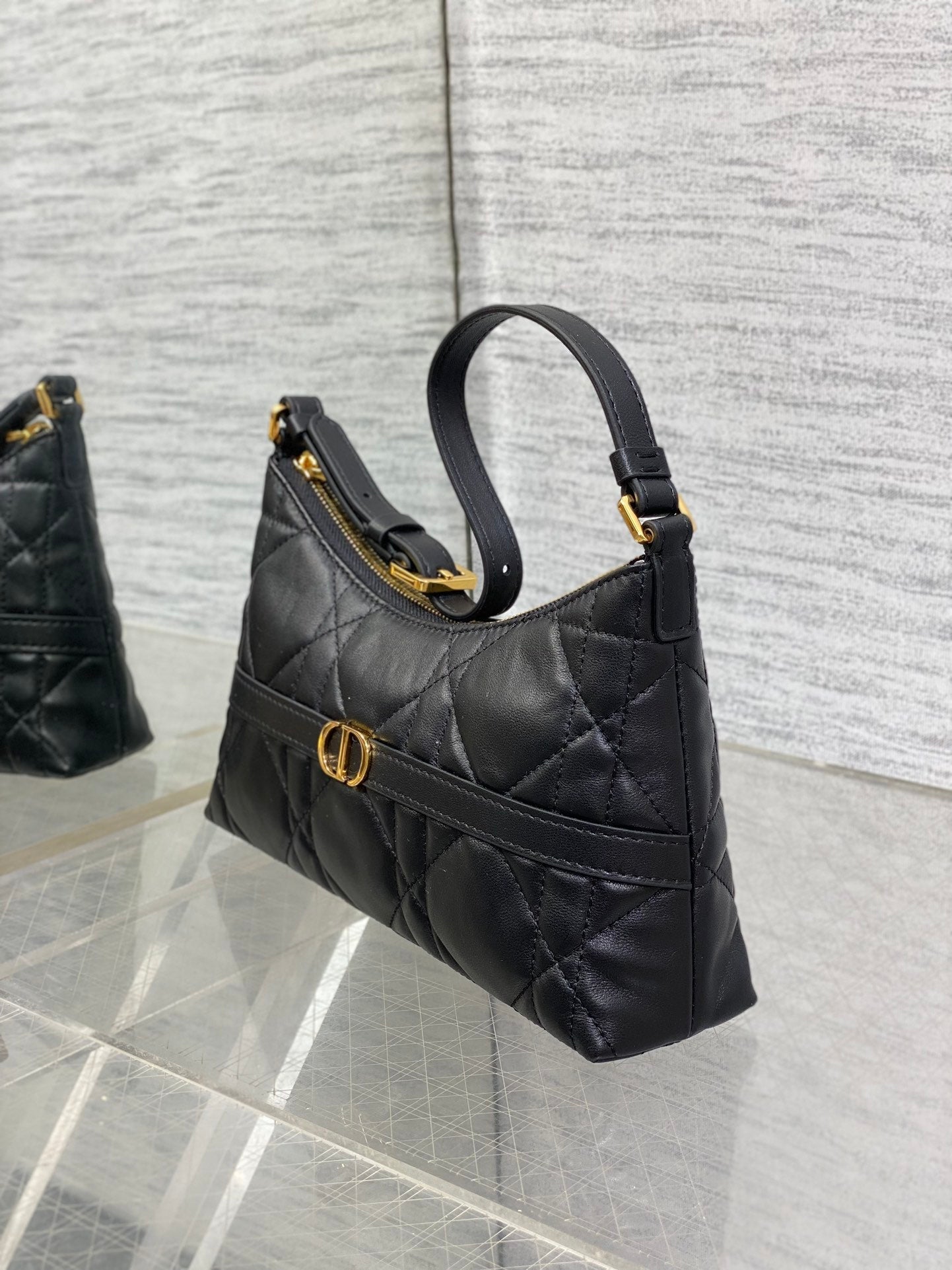 MISS CARO CIGALE MINI 18 BAG BLACK MACROCANNAGE LAMBSKIN