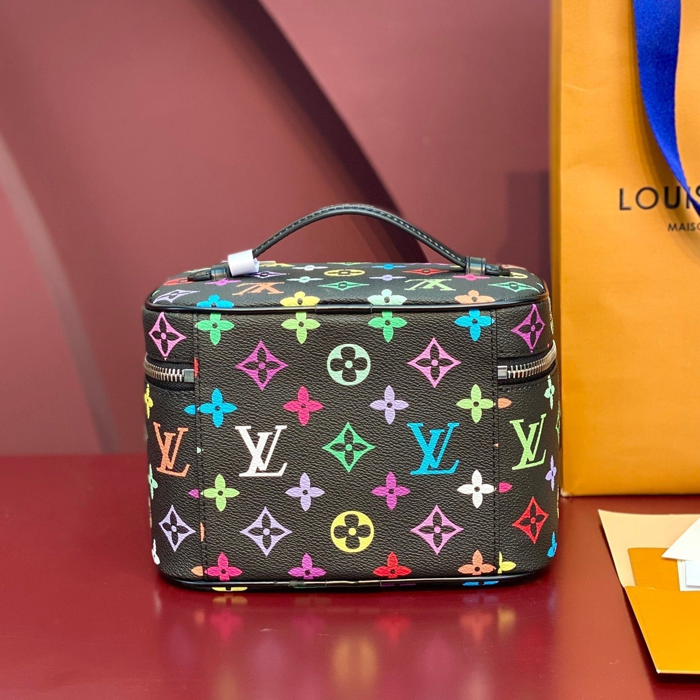 NICE BB 20 IN COLORFUL MONOGRAM CANVAS SILVER ZIPPER