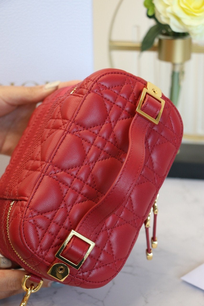 SMALL TRAVEL VANITY RED LAMBSKIN